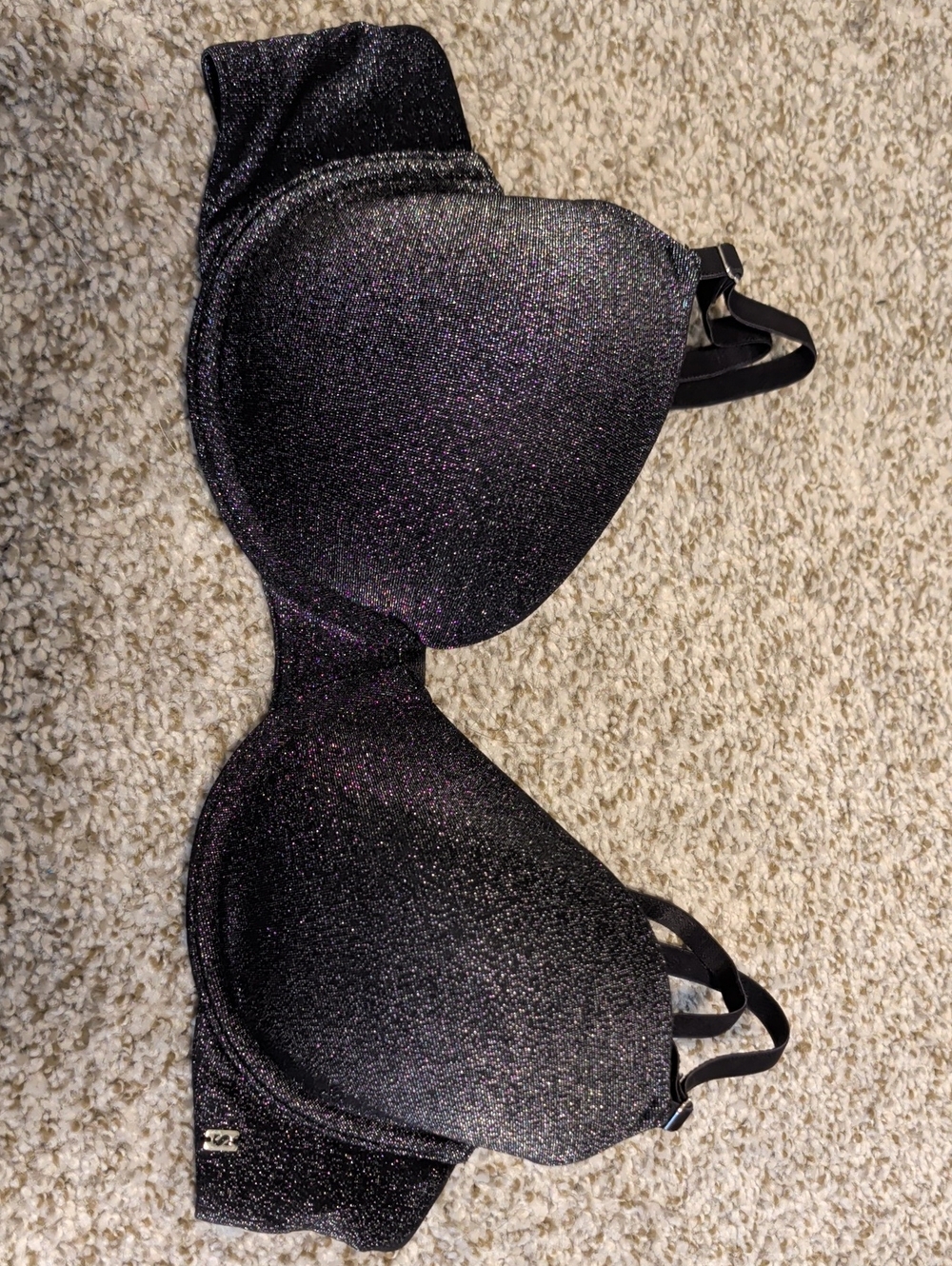 34C Black Shimmer T-Shirt Bra - Brand: C'est Un Scandale